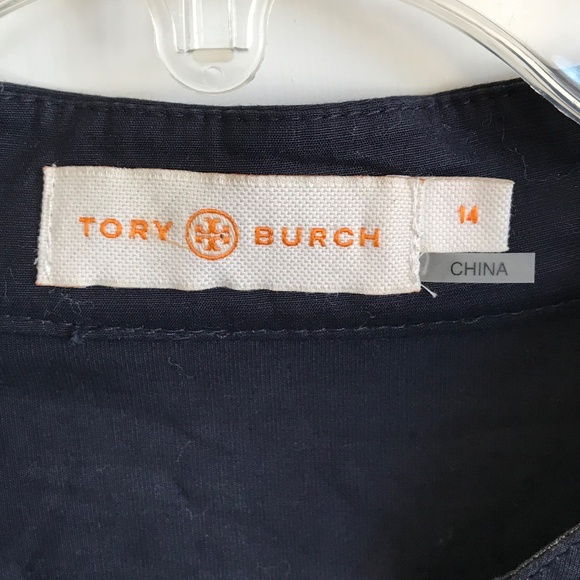 TORY BURCH Velda Tunic Silk Long Sleeve Blouse Black Tan Women’s Plus Size 14 - Picture 8 of 16